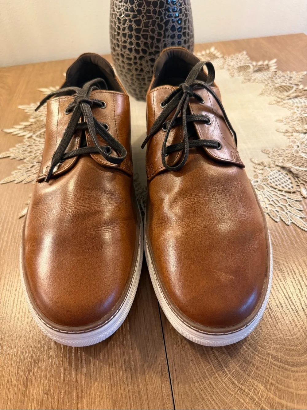Men’s Franco Fortini Brown Leather Cognac Athletic Style Oxfords size 11.5M md i